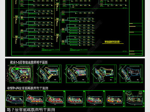 五星級酒店消防智能疏散照明設(shè)計(jì)施工圖平面圖下載